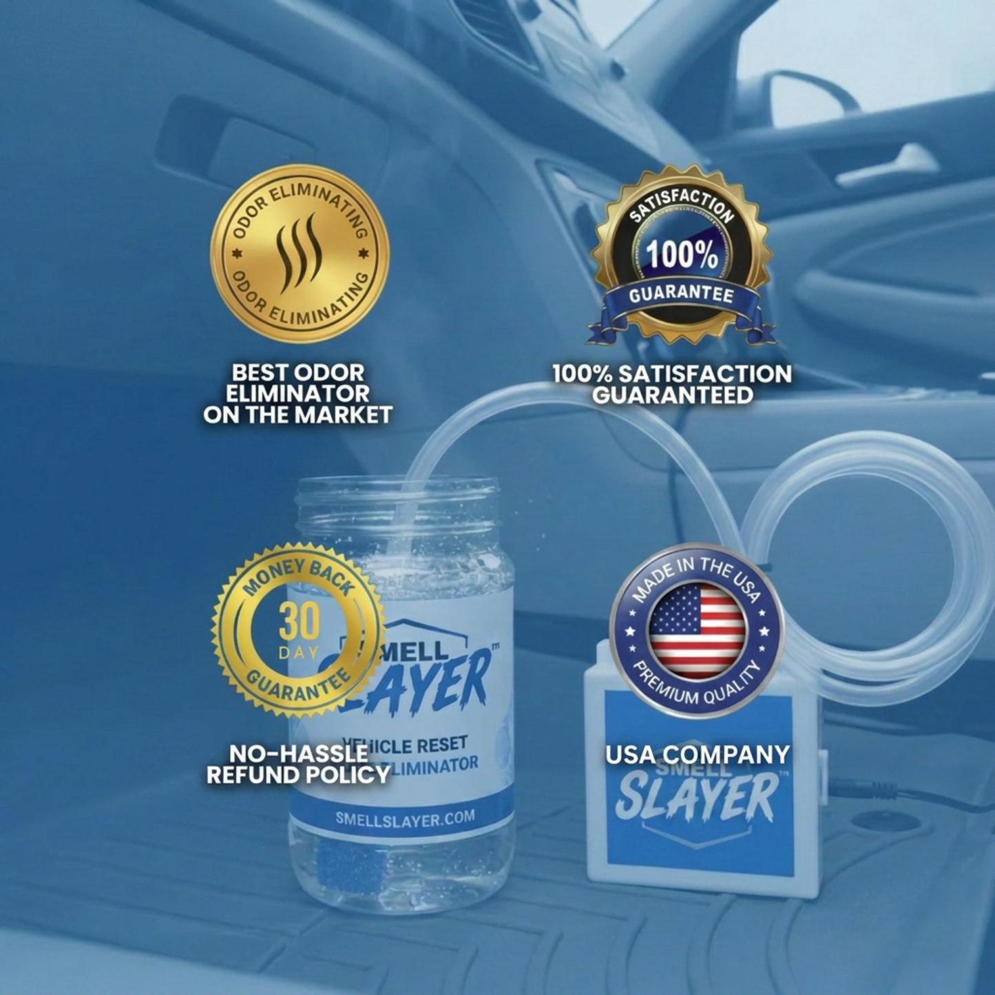 Ultimate Car Odor Removal System - Professional Grade Odor Eliminator Kit